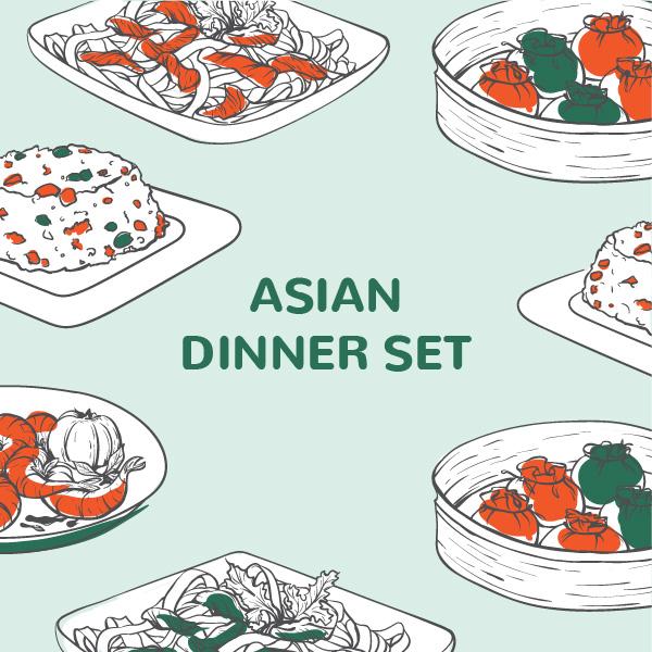 Asian Dinner Bento Set 03 May